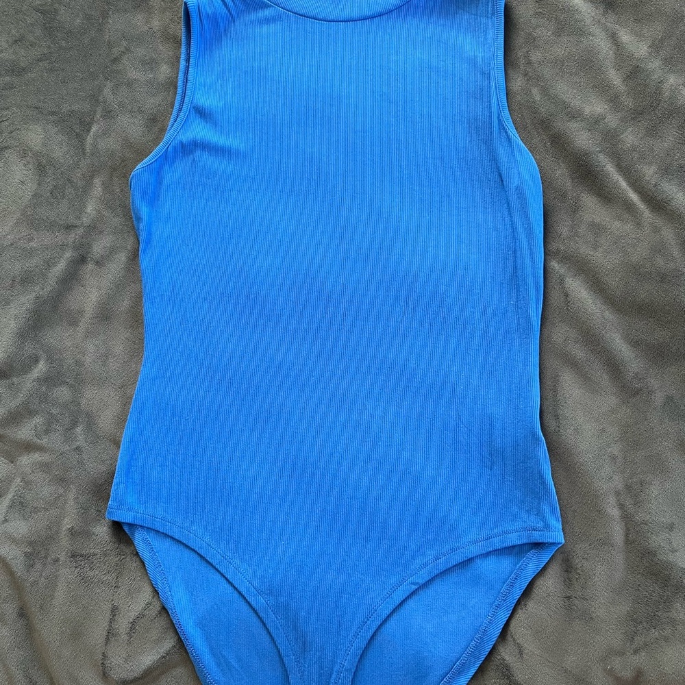 Women’s Blue Sleeveless One-Piece Bodysuit